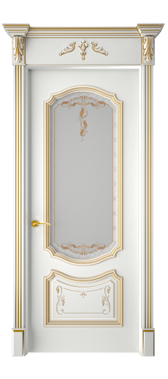 Багет 4 ДО | Белая эмаль патина золото