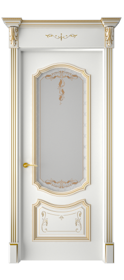 Багет 4 ДО | Белая эмаль патина золото