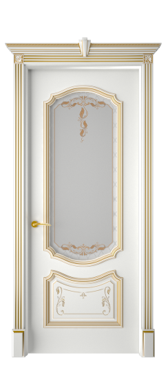 Багет 4 ДО | Белая эмаль патина золото