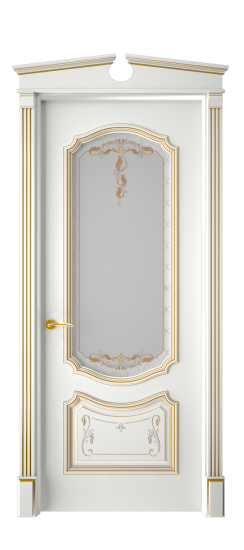 Багет 4 ДО | Белая эмаль патина золото