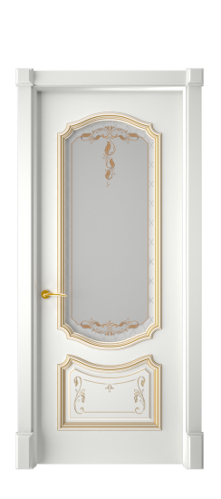 Багет 4 ДО | Белая эмаль патина золото