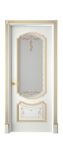 Багет 4 ДО | Белая эмаль патина золото