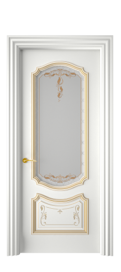 Багет 4 ДО | Белая эмаль патина золото