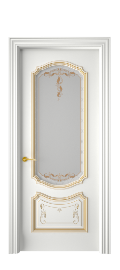 Багет 4 ДО | Белая эмаль патина золото