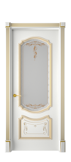 Багет 4 ДО | Белая эмаль патина золото