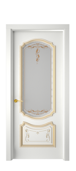 Багет 4 ДО | Белая эмаль патина золото