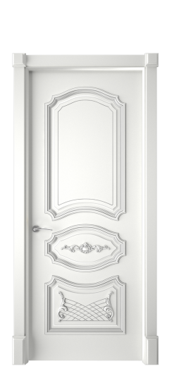 Багет 5.1 ДГ | Белая эмаль патина серебро