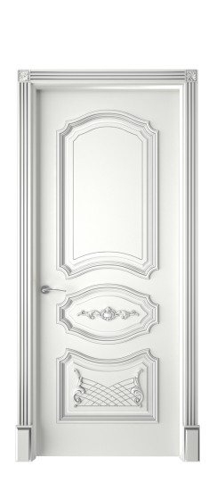 Багет 5.1 ДГ | Белая эмаль патина серебро