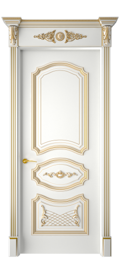 Багет 5.1 ДГ | Белая эмаль патина золото