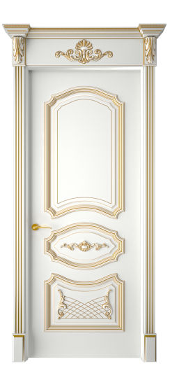 Багет 5.1 ДГ | Белая эмаль патина золото