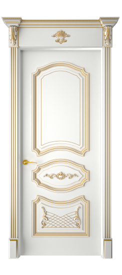 Багет 5.1 ДГ | Белая эмаль патина золото