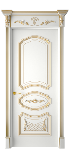 Багет 5.1 ДГ | Белая эмаль патина золото