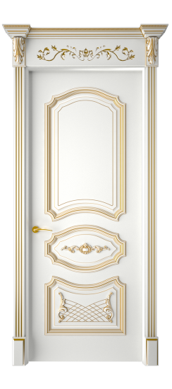 Багет 5.1 ДГ | Белая эмаль патина золото