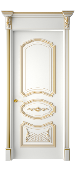 Багет 5.1 ДГ | Белая эмаль патина золото