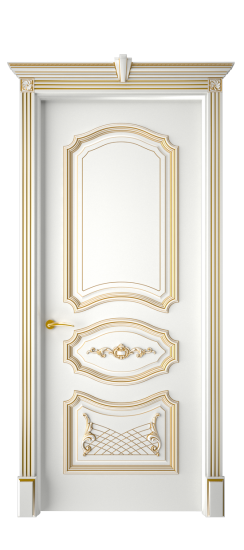 Багет 5.1 ДГ | Белая эмаль патина золото