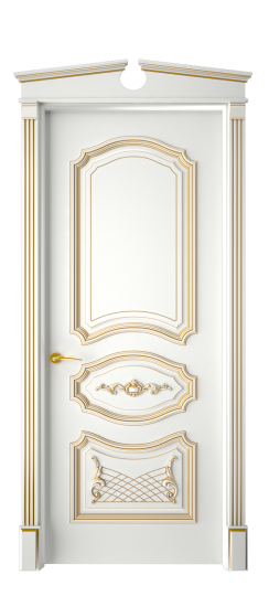 Багет 5.1 ДГ | Белая эмаль патина золото