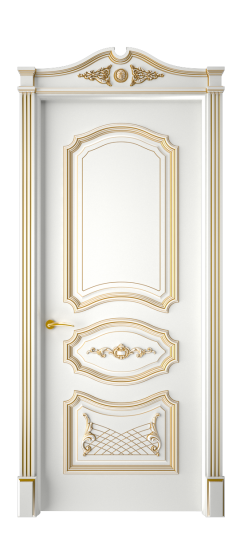 Багет 5.1 ДГ | Белая эмаль патина золото