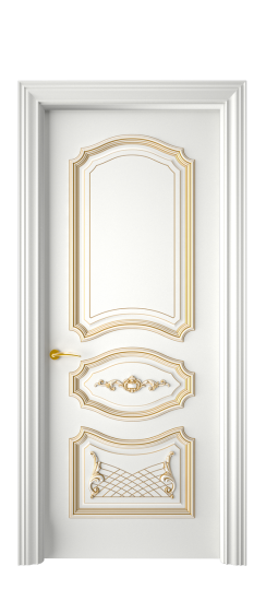 Багет 5.1 ДГ | Белая эмаль патина золото