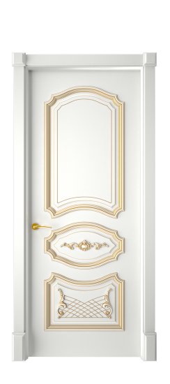 Багет 5.1 ДГ | Белая эмаль патина золото