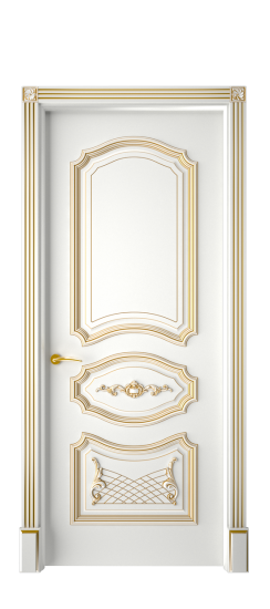 Багет 5.1 ДГ | Белая эмаль патина золото