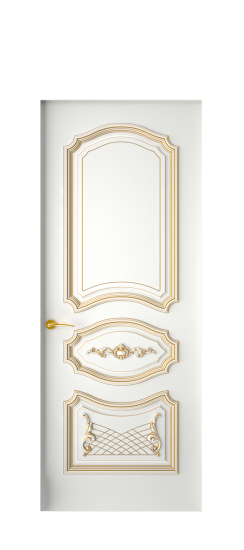 Багет 5.1 ДГ | Белая эмаль патина золото