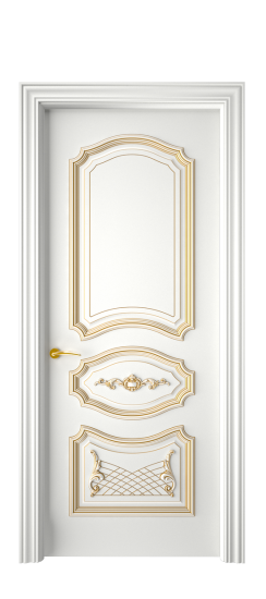Багет 5.1 ДГ | Белая эмаль патина золото