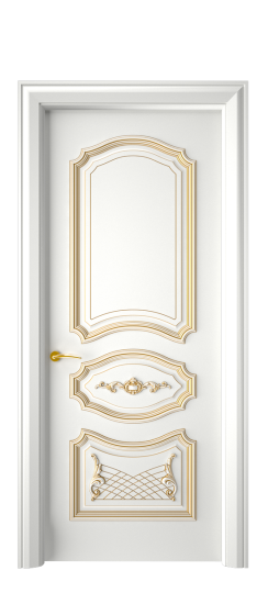 Багет 5.1 ДГ | Белая эмаль патина золото