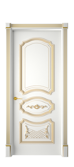 Багет 5.1 ДГ | Белая эмаль патина золото