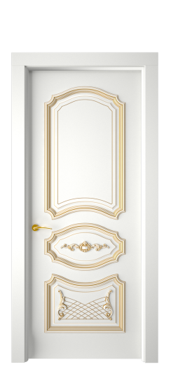 Багет 5.1 ДГ | Белая эмаль патина золото