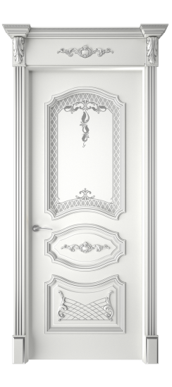 Багет 5.1 ДО | Белая эмаль патина серебро