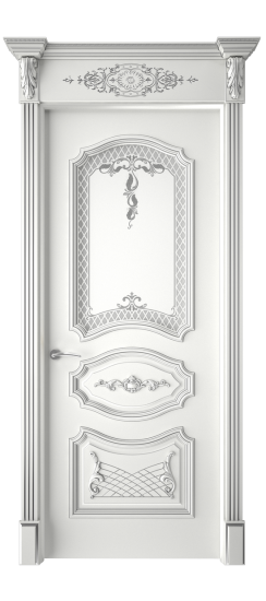 Багет 5.1 ДО | Белая эмаль патина серебро