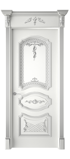 Багет 5.1 ДО | Белая эмаль патина серебро