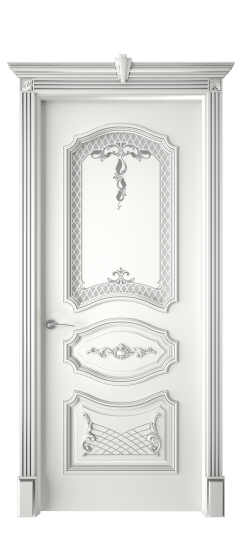 Багет 5.1 ДО | Белая эмаль патина серебро