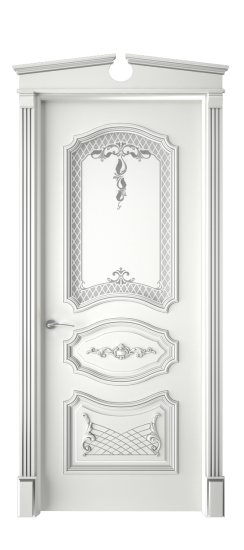 Багет 5.1 ДО | Белая эмаль патина серебро