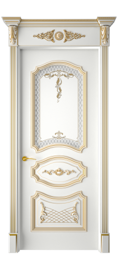 Багет 5.1 ДО | Белая эмаль патина золото