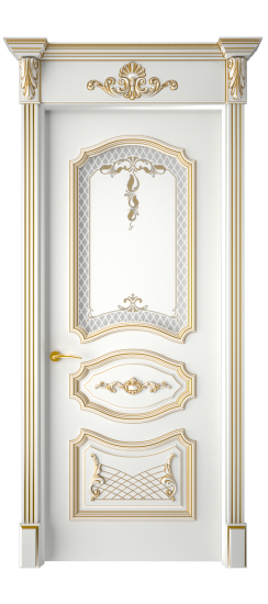 Багет 5.1 ДО | Белая эмаль патина золото