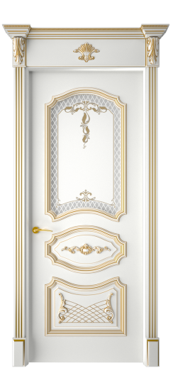 Багет 5.1 ДО | Белая эмаль патина золото