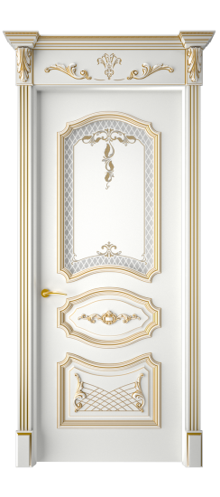 Багет 5.1 ДО | Белая эмаль патина золото