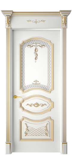 Багет 5.1 ДО | Белая эмаль патина золото