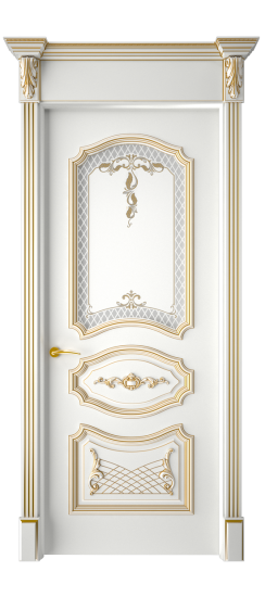 Багет 5.1 ДО | Белая эмаль патина золото