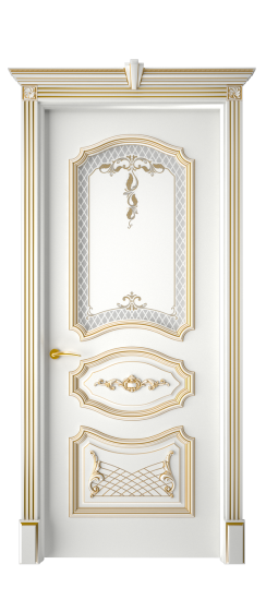 Багет 5.1 ДО | Белая эмаль патина золото