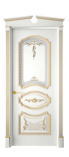 Багет 5.1 ДО | Белая эмаль патина золото