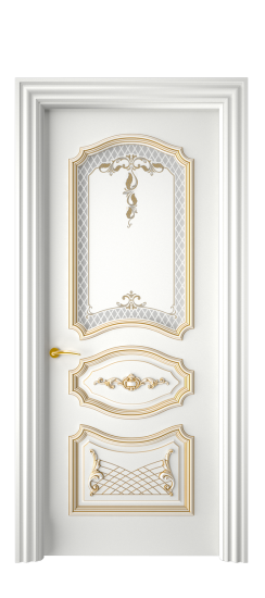 Багет 5.1 ДО | Белая эмаль патина золото