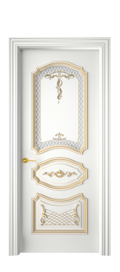 Багет 5.1 ДО | Белая эмаль патина золото