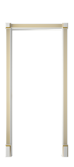 Багет 5.1 ДО | Белая эмаль патина золото