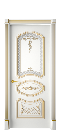 Багет 5.1 ДО | Белая эмаль патина золото