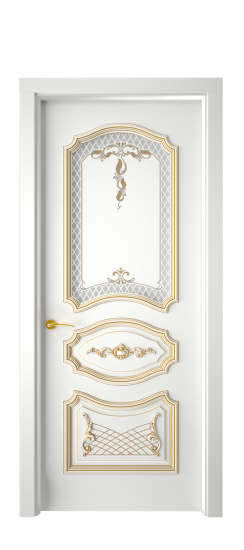 Багет 5.1 ДО | Белая эмаль патина золото