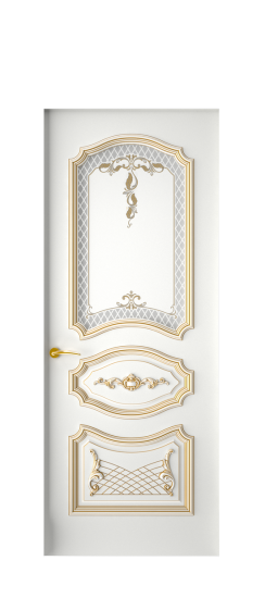 Багет 5.1 ДО | Белая эмаль патина золото