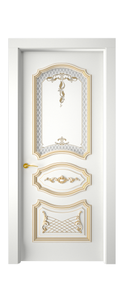 Багет 5.1 ДО | Белая эмаль патина золото