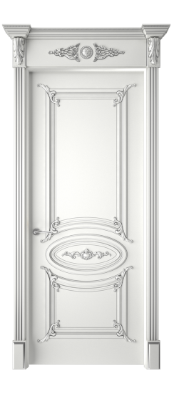 Багет 9.1 ДГ | Белая эмаль патина серебро